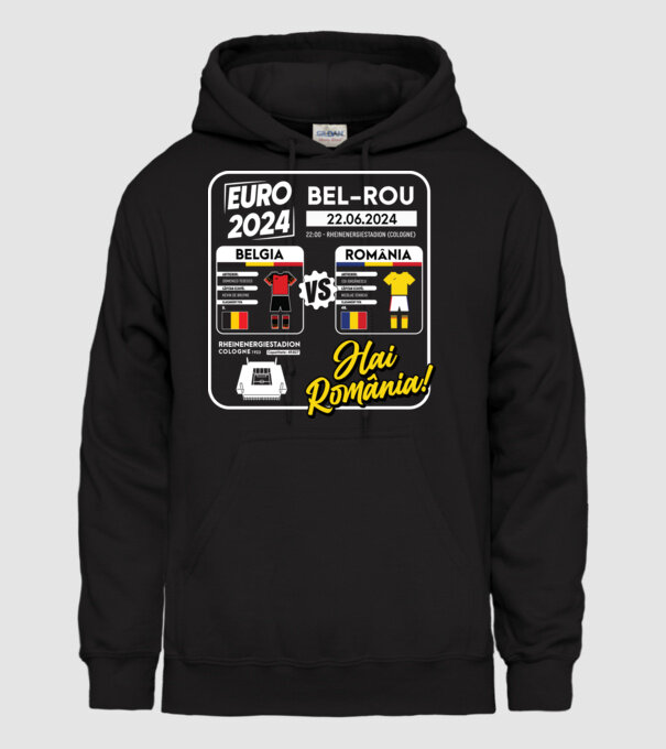 BEL-ROM euro 2024 calendar model negru pe tricou