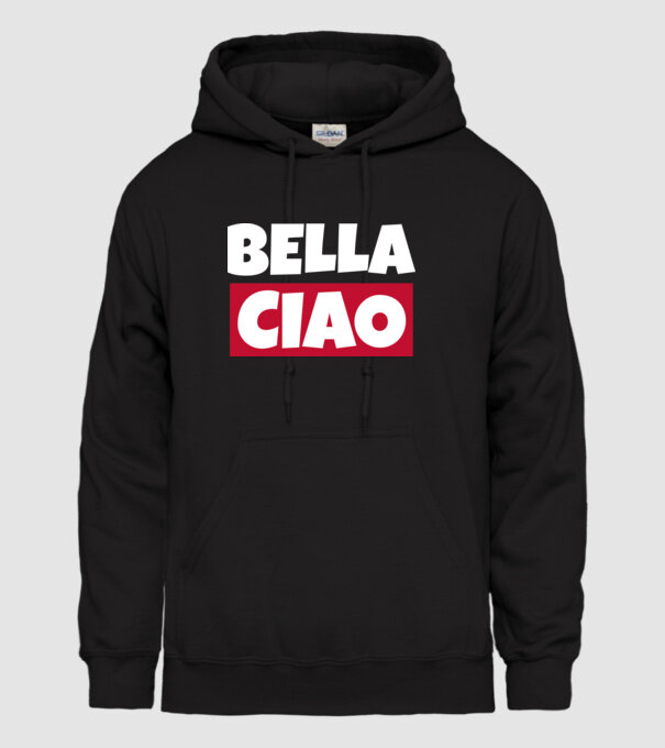 bella ciao logo model negru pe tricou