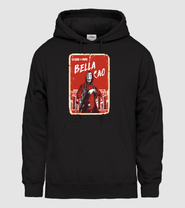 bella ciao poster retro model negru pe tricou
