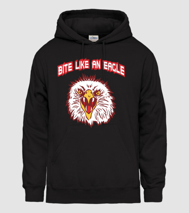 bite like an eagle cobra kai model negru pe tricou