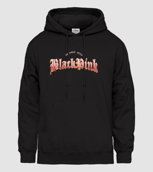 BLACPINK in your area model negru pe tricou