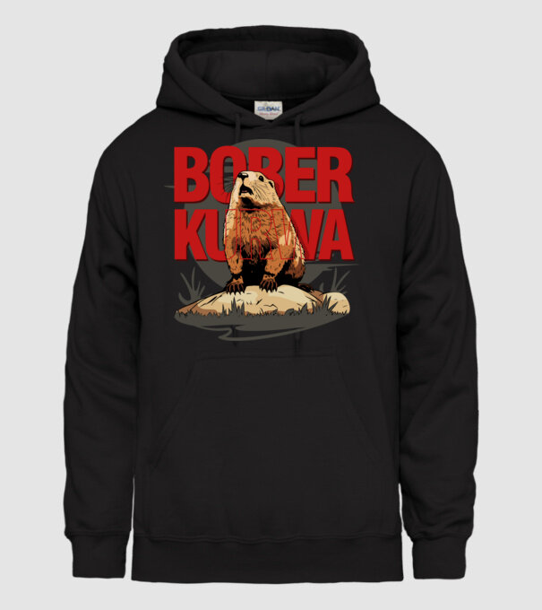 BOBER model negru pe tricou