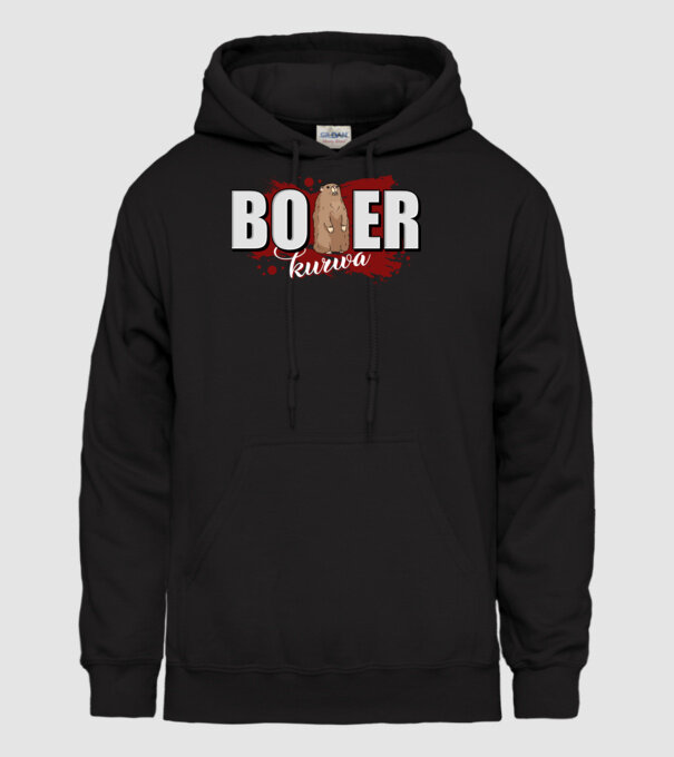 Bober Kurwa model negru pe tricou