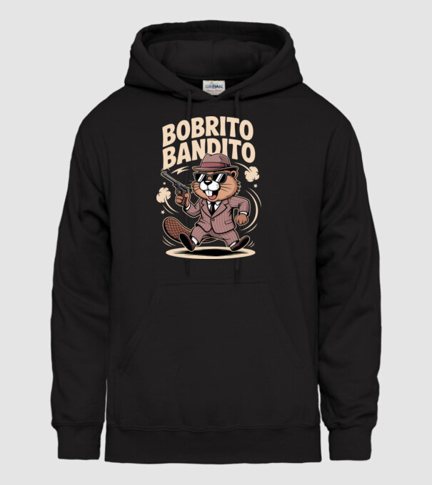 Bobrito Bandito model negru pe tricou