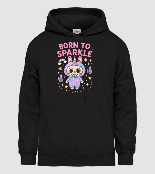 Born to sparkle model negru pe tricou