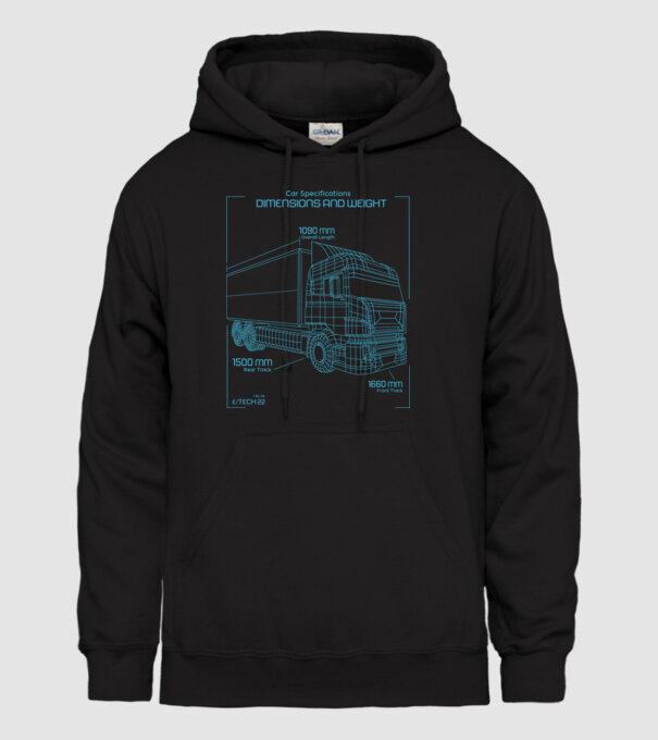 Camioane model negru pe tricou