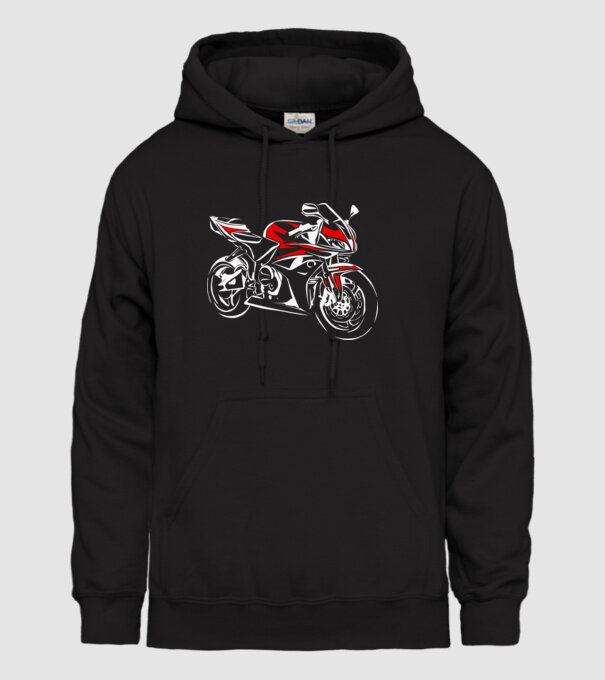 CBR600rr model negru pe tricou