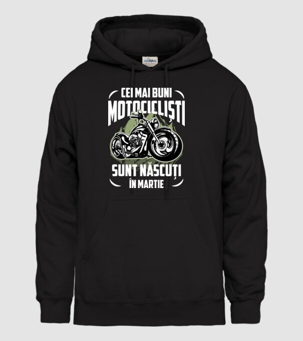 Cei mai buni motocicliști sunt născuți în Martie model negru pe tricou
