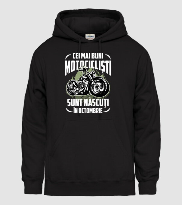 Cei mai buni motocicliști sunt născuți în Octombrie model negru pe tricou