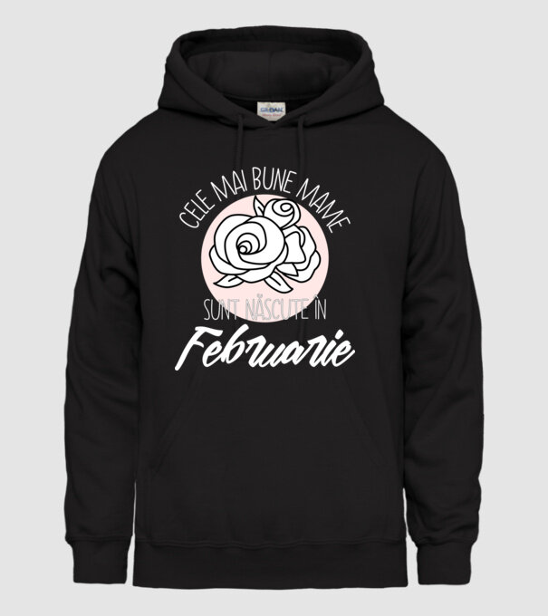 Cele mai bune mame sunt născute în Februarie model negru pe tricou