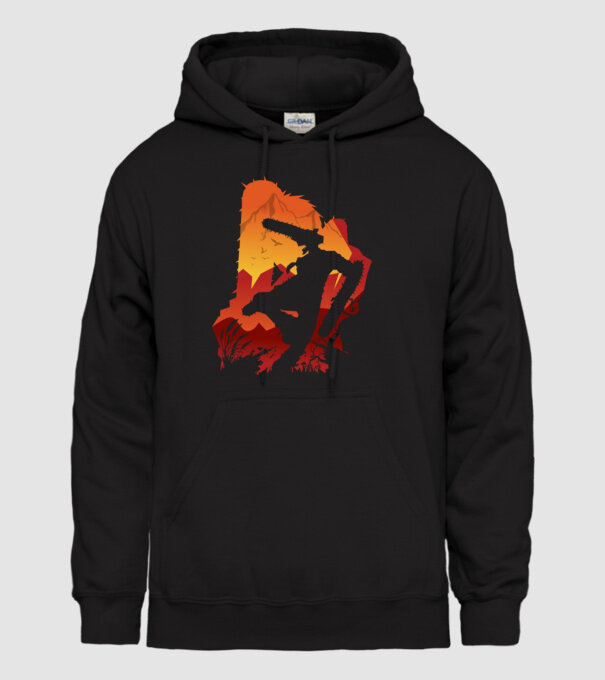 Chainsaw man silhouette model negru pe tricou