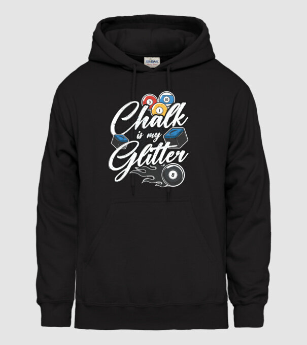 Chalk is my glitter model negru pe tricou