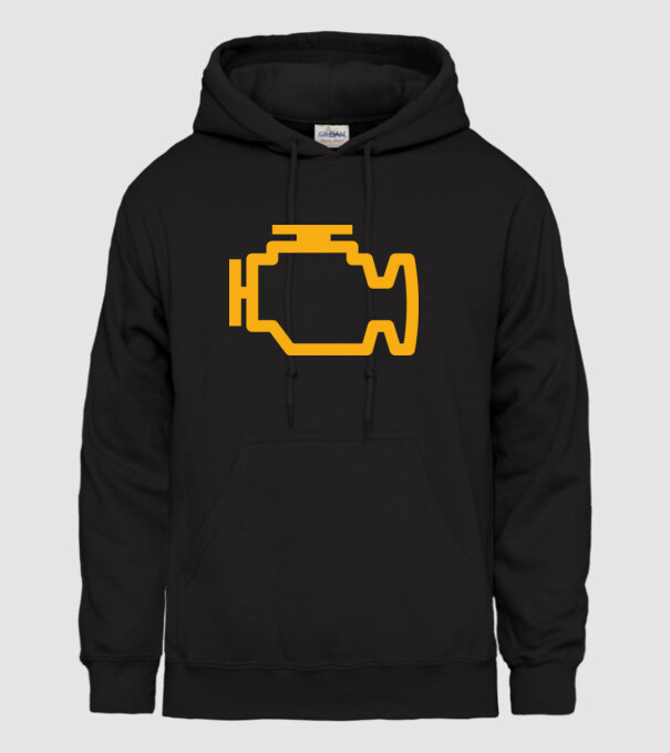 check engine model negru pe tricou