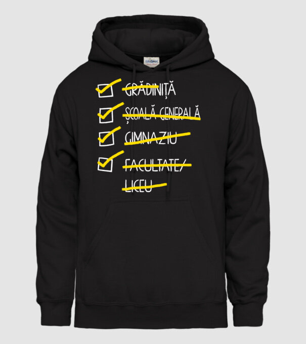 Cheklist educație - Facultate negru model negru pe tricou