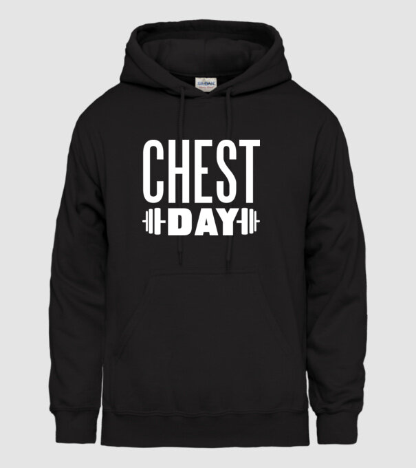Chest day model negru pe tricou