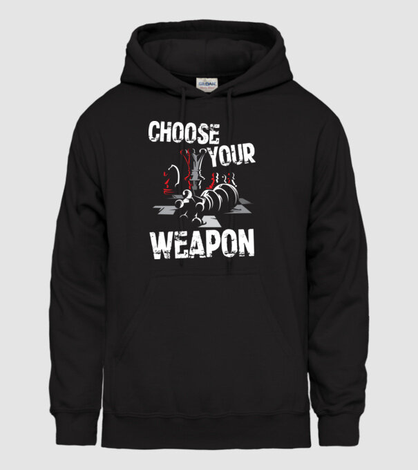 CHOOSE YOUR WEAPON model negru pe tricou
