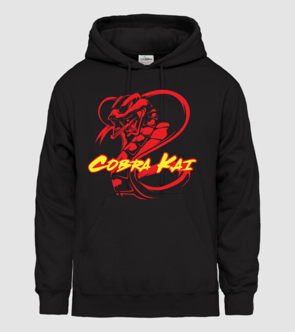 cobra kai simple model negru pe tricou