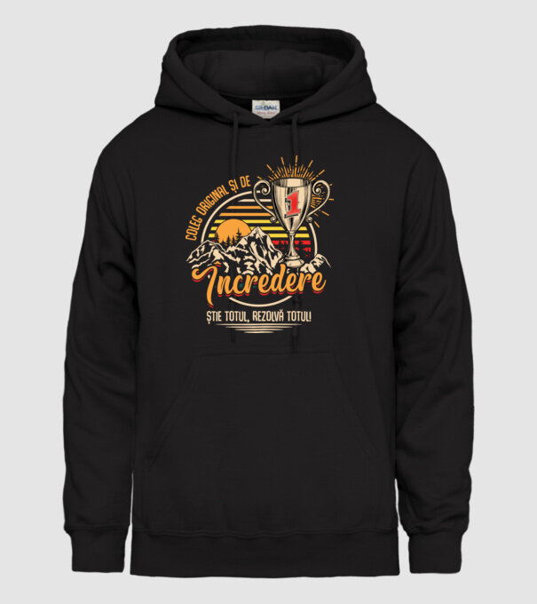 coleg original și de încredere model negru pe tricou