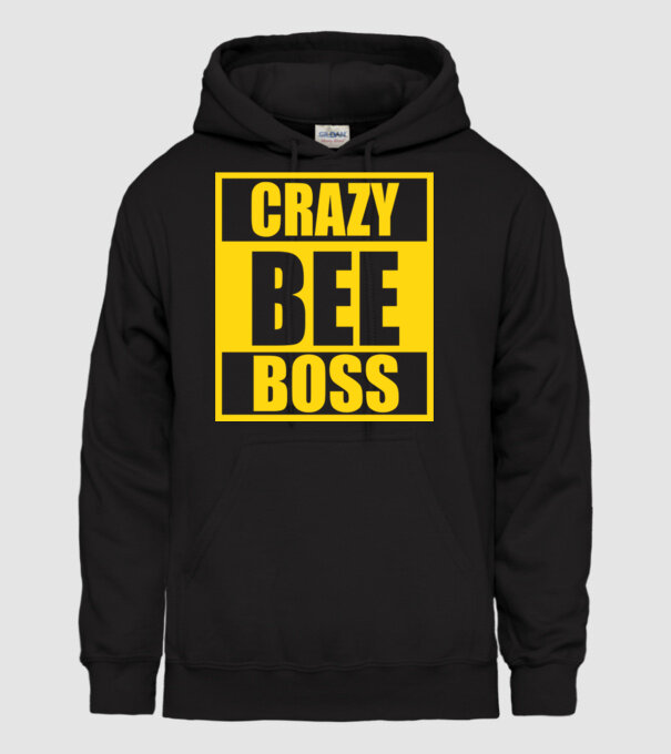 Crazy bee boss model negru pe tricou