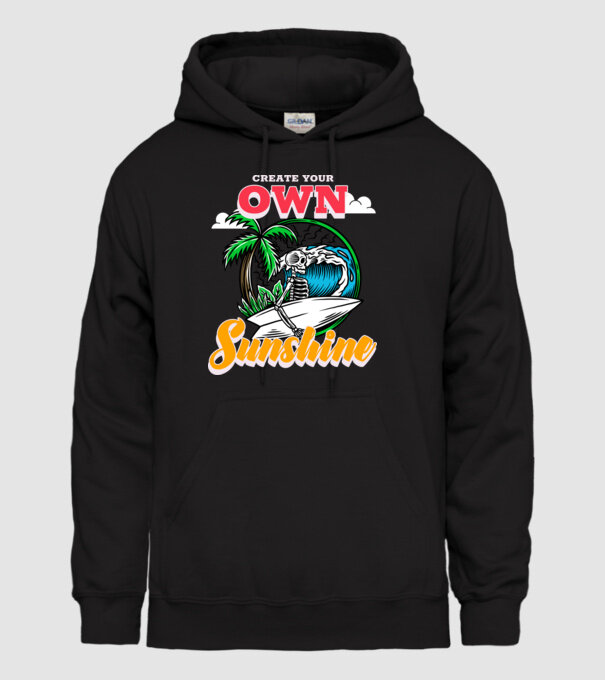 Create your own sunshine surfer skeleton model negru pe tricou