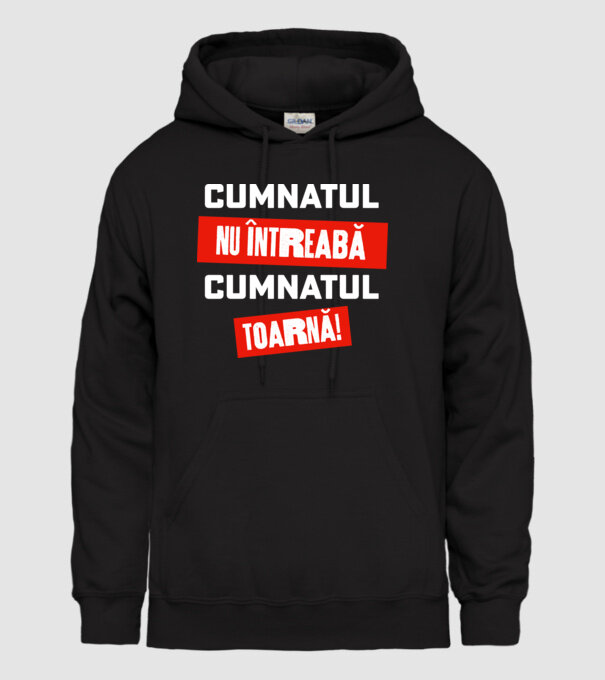 Cumnatul nu întreabă, cumnatul toarnă! model negru pe tricou