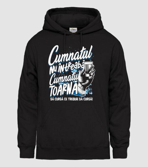 Cumnatul nu întreabă, cumnatul toarnă. Să curgă ce trebuie să curgă! model negru pe tricou
