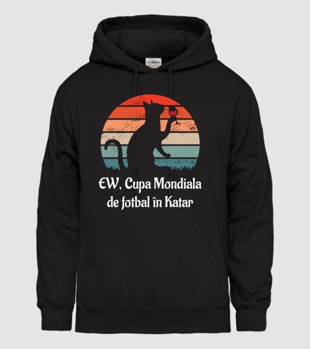 Cupa Mondiala de fotbal în Katar model negru pe tricou