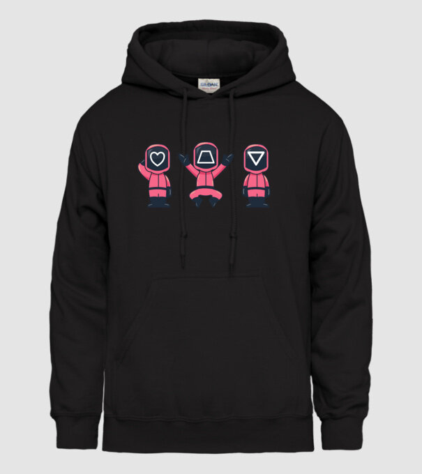 cute squid game toys model negru pe tricou