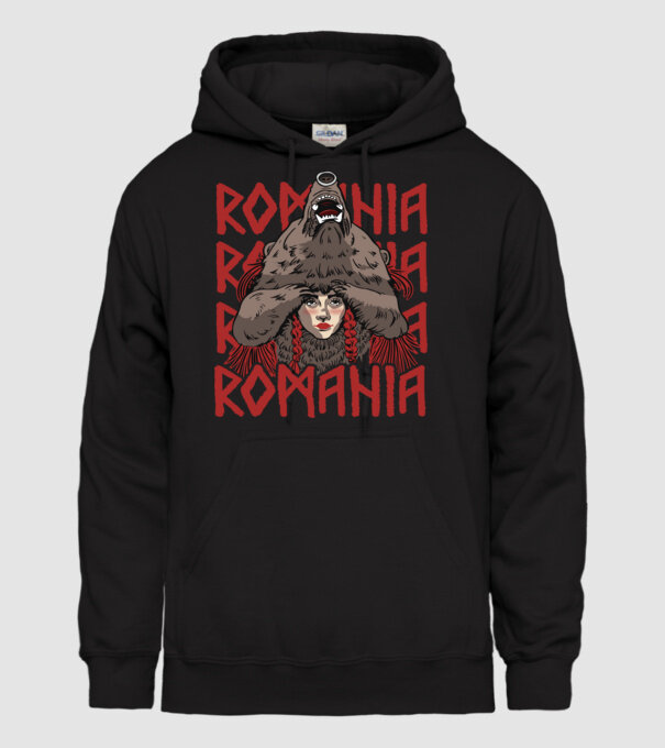 Dansul Ursului romania model negru pe tricou