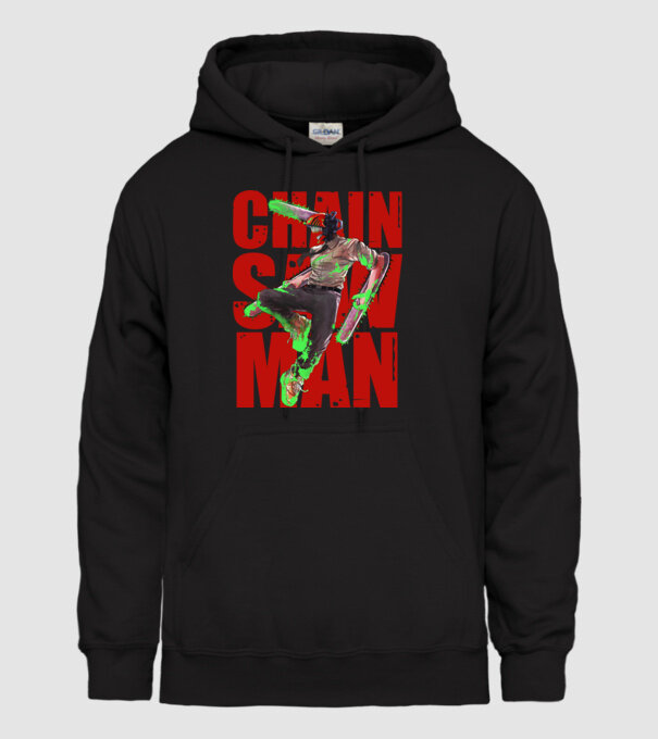Denji chainsaw man concept model negru pe tricou
