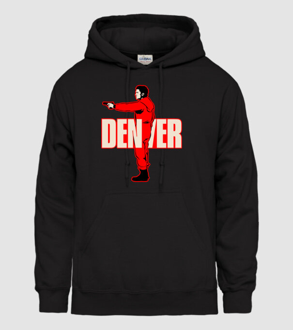 denver la casa de papel model negru pe tricou