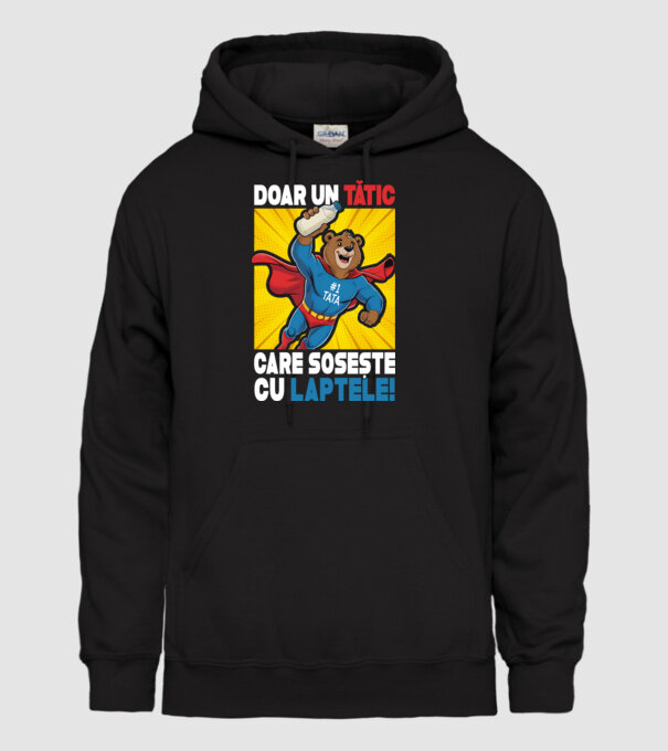 Doar un Tătic Care sosește cu laptele model negru pe tricou