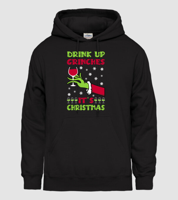 Drink up grinches it's christmas model negru pe tricou