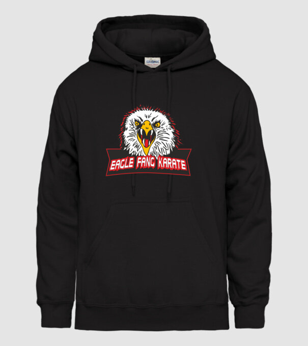 eagle fang karate cobra kai model negru pe tricou