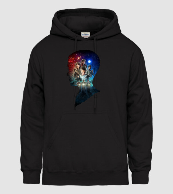 eleven poster head2 model negru pe tricou
