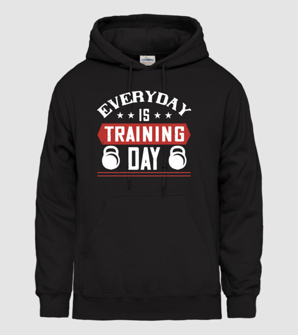everyday is training day model negru pe tricou