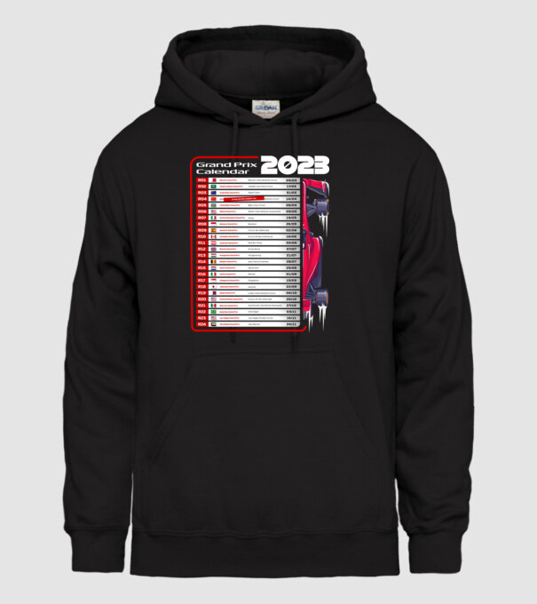 F1 Calendar TBA model negru pe tricou