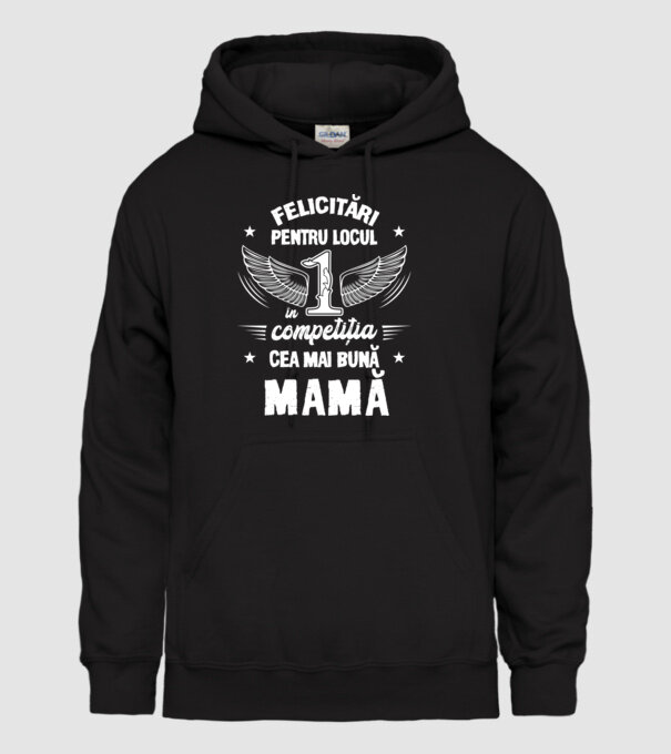 Felicitări pentru locul 1 în competiția Cel mai bun tată! model negru pe tricou