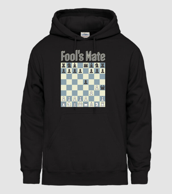 fool's mate model negru pe tricou