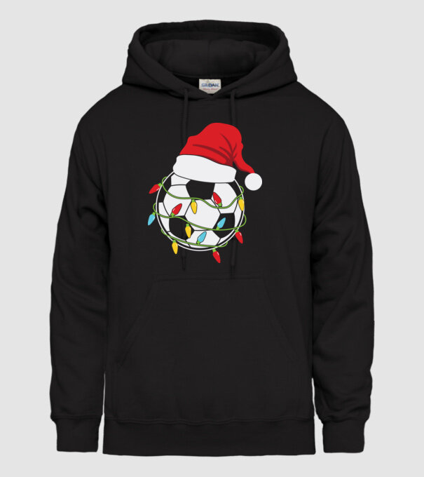 Football christmas model negru pe tricou