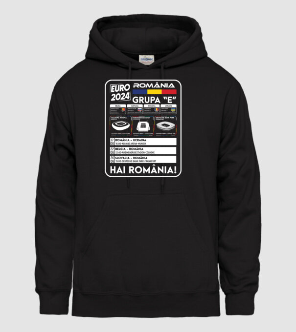 Fotbal Calendar Euro 2024 model negru pe tricou