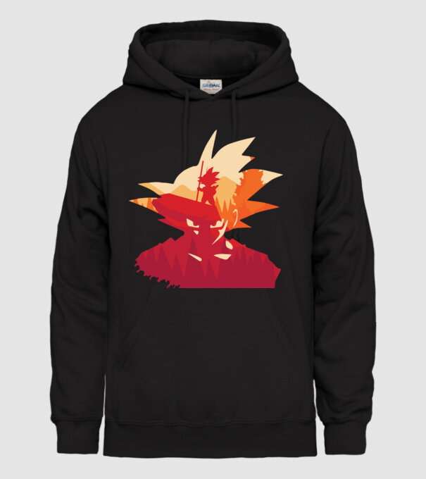 goku head model negru pe tricou