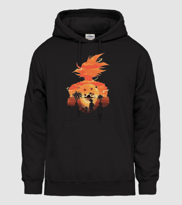 goku sunset 2 model negru pe tricou