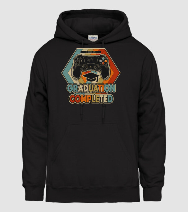 Graduation Completed model negru pe tricou
