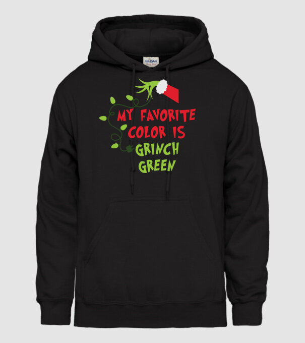 Grinch Green model negru pe tricou