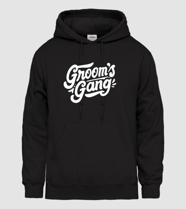 Grooms Gang model negru pe tricou