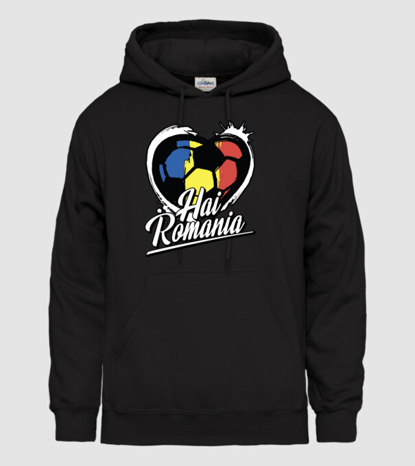 Hai romania heart model negru pe tricou