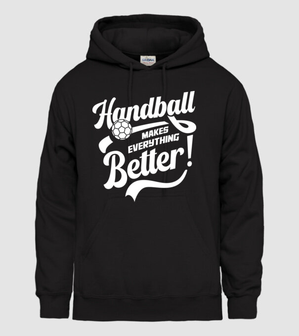 Handball makes everything better model negru pe tricou