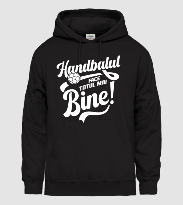 Handbalul face totul mai bine model negru pe tricou
