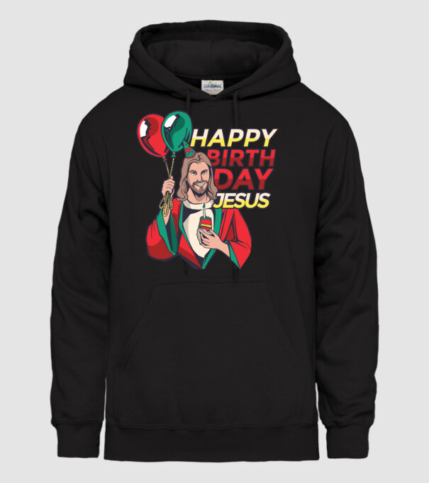 Happy Birtday Jesus! model negru pe tricou